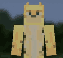 a minecraft skin of a cheetah standing in a field