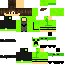 a minecraft skin of a man in a green shirt with a creeper on his head .