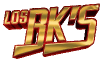 a gold and red logo for los rks