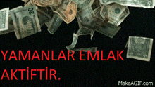 a pile of money with the words yamanlar emlak aktiftir on the bottom