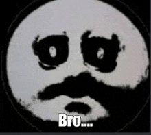 a black and white drawing of a panda with a beard and the words `` bro '' written on it .