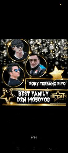 a poster for rony terbang ryo best family d2n 14050708