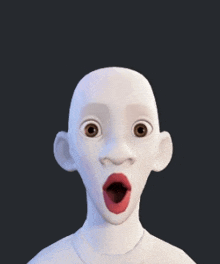 a cartoon character with a surprised look on their face