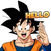 a cartoon character says hello with his hand in front of his face