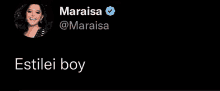 a black background with a picture of a woman named maraisa