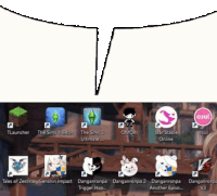 a screenshot of a computer screen with icons for tales of zestiria and the sims