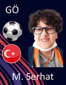 a picture of a boy with glasses and the name serhat on the bottom