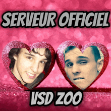 a picture of two hearts with the words serveur officiel usd zoo on it