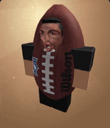 a 3d model of a football with a wilson logo on it