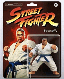 a street fighter basically action figure with a man in a white karate uniform