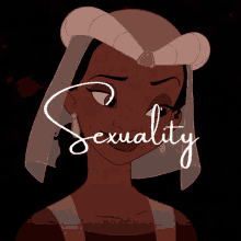 a cartoon of a woman with the word sexuality written below her