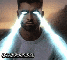 a picture of a man with glowing eyes and the name giovanni