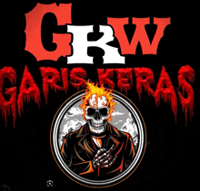 a picture of a ghost rider with the words gw cariskeras