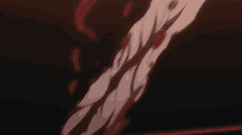 a drawing of a person 's legs with blood coming out of it