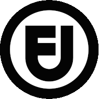 a black and white circle with the letter u in the middle