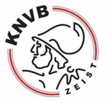 the knvb logo is a line drawing of a man with a beard and hat .