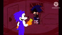 a cartoon of sonic the hedgehog talking to another character