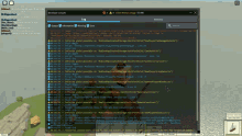 a screenshot of a game that says developer console on the top left