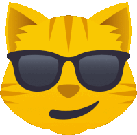 a cat wearing sunglasses is making a silly face