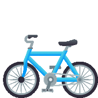 a blue bicycle with the number 5 on it