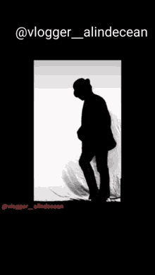 a silhouette of a man in a suit with the name @vlogger_alindecean at the bottom