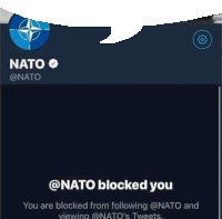 a screenshot of a blocked twitter account for nato