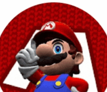 a cartoon character named mario is giving a thumbs up