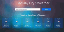 a website that says find any city 's weather on the top