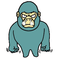 a cartoon of an angry gorilla with smoke coming out of his nose