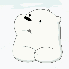 a cartoon polar bear with his tongue out