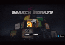 a screen that says search results with a yellow box