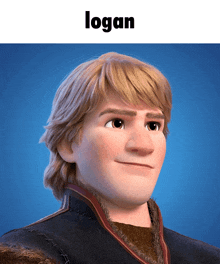 a picture of a cartoon character with the name logan on top