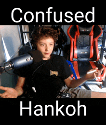 a picture of a boy with the words confused hankoh