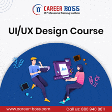 an advertisement for career boss ui/ux design course