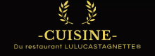 a logo for a restaurant called cuisine with a laurel wreath