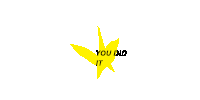 a yellow star with the words " you did it " on it