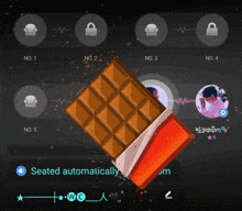 a chocolate bar is being seated automatically on a screen