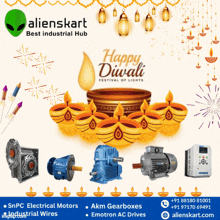 an advertisement for alienskart which says happy diwali