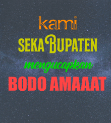 a poster that says " kami seka bupatin " on it