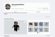 a screenshot of alexanderkdun 's roblox page