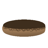 a cartoon drawing of a donut with chocolate frosting on top