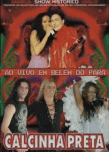 a poster for calcinha preta shows a man and a woman singing