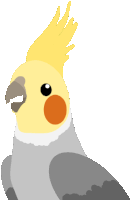 a cartoon drawing of a bird with a yellow head