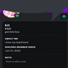 a screenshot of kit kizzii 's profile on a discord server