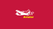 a red background with a white plane and the word aviator