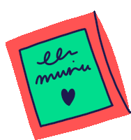 a cartoon drawing of a book called les mimi with a heart on the cover