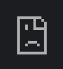 a pixel art icon of a sad face on a black background