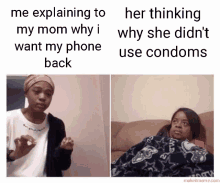 a woman explaining to her mom why i want my phone back