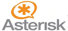 the logo for asterisk is orange and gray with an orange star in a speech bubble .