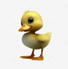 a 3d rendering of a yellow cartoon duck